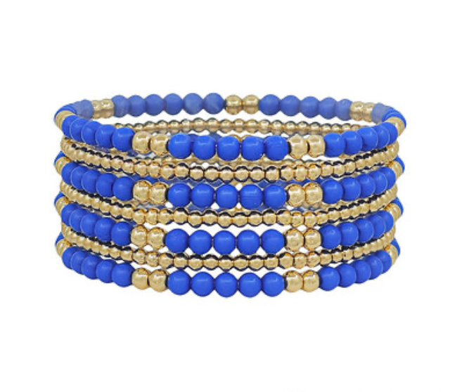 GAMEDAY: 7 Strand Color Bead & CCB Bracelet