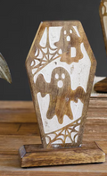 Carved Wooden Halloween Coffin Scenes
