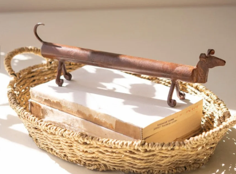 Hand-Forged Iron Dog Sculpture
