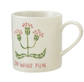 Hand-Painted Stoneware Mug with Wax Holiday Botanicals & Saying