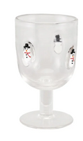 Stemmed Wine Glass with Embedded Holiday Icons