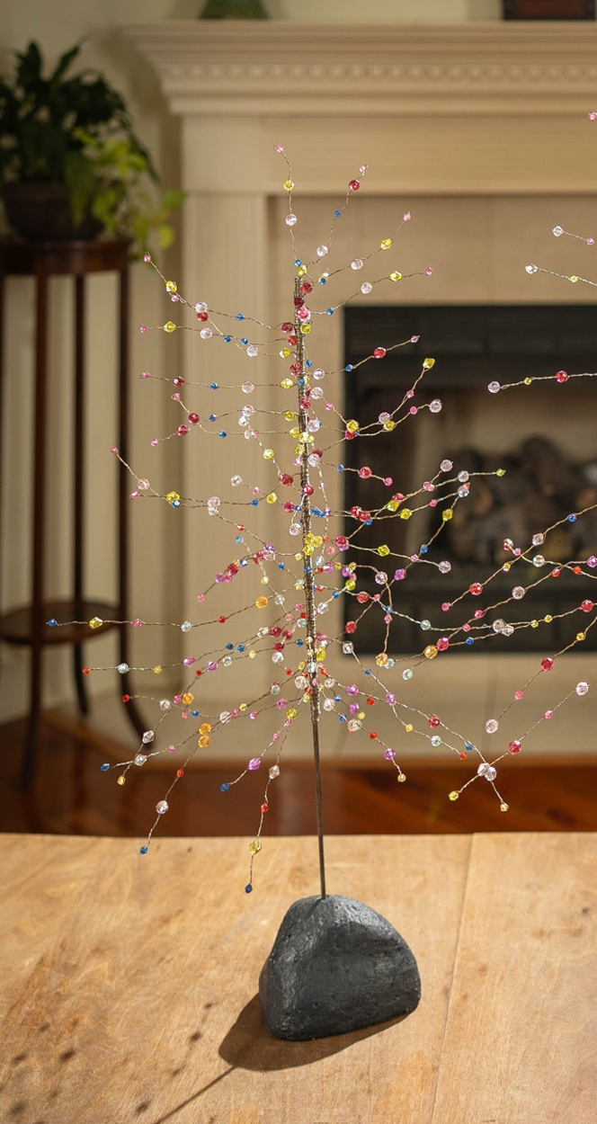 Jeweled Tree with Stone Base
