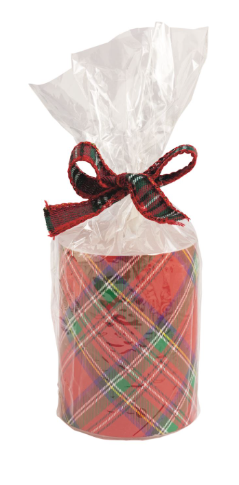 Tartan Flameless Pillar Candle