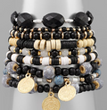 Wood & Disk Charm Bracelet