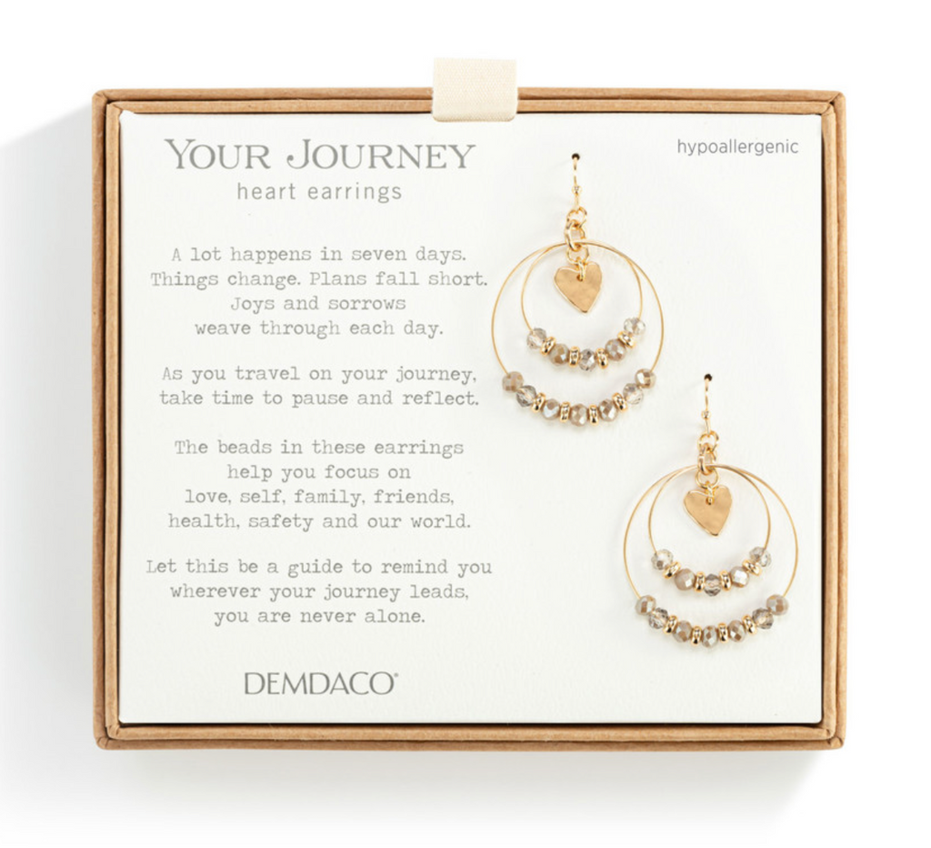 Beaded Love Earrings - Gray