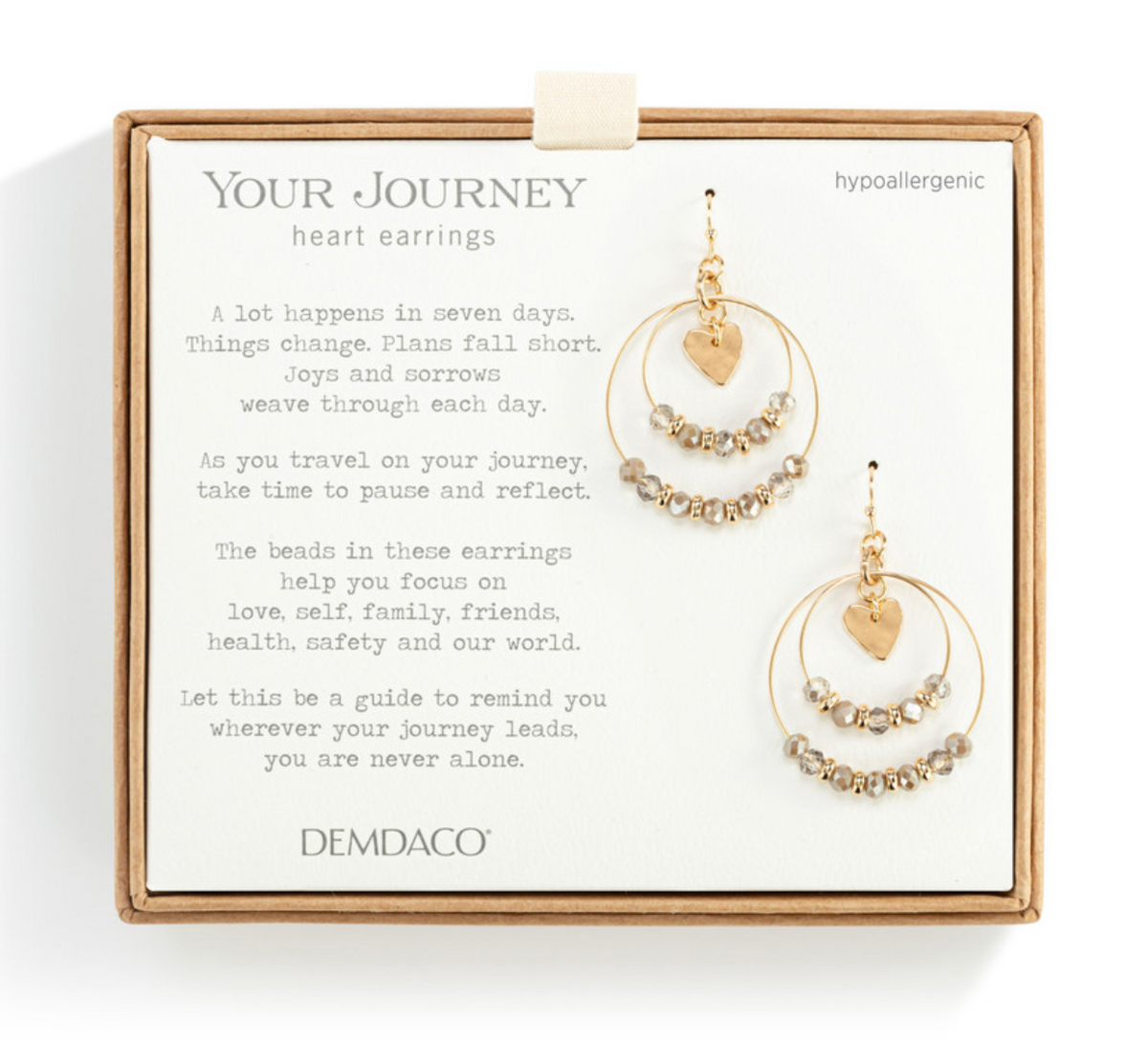 Beaded Love Earrings - Gray