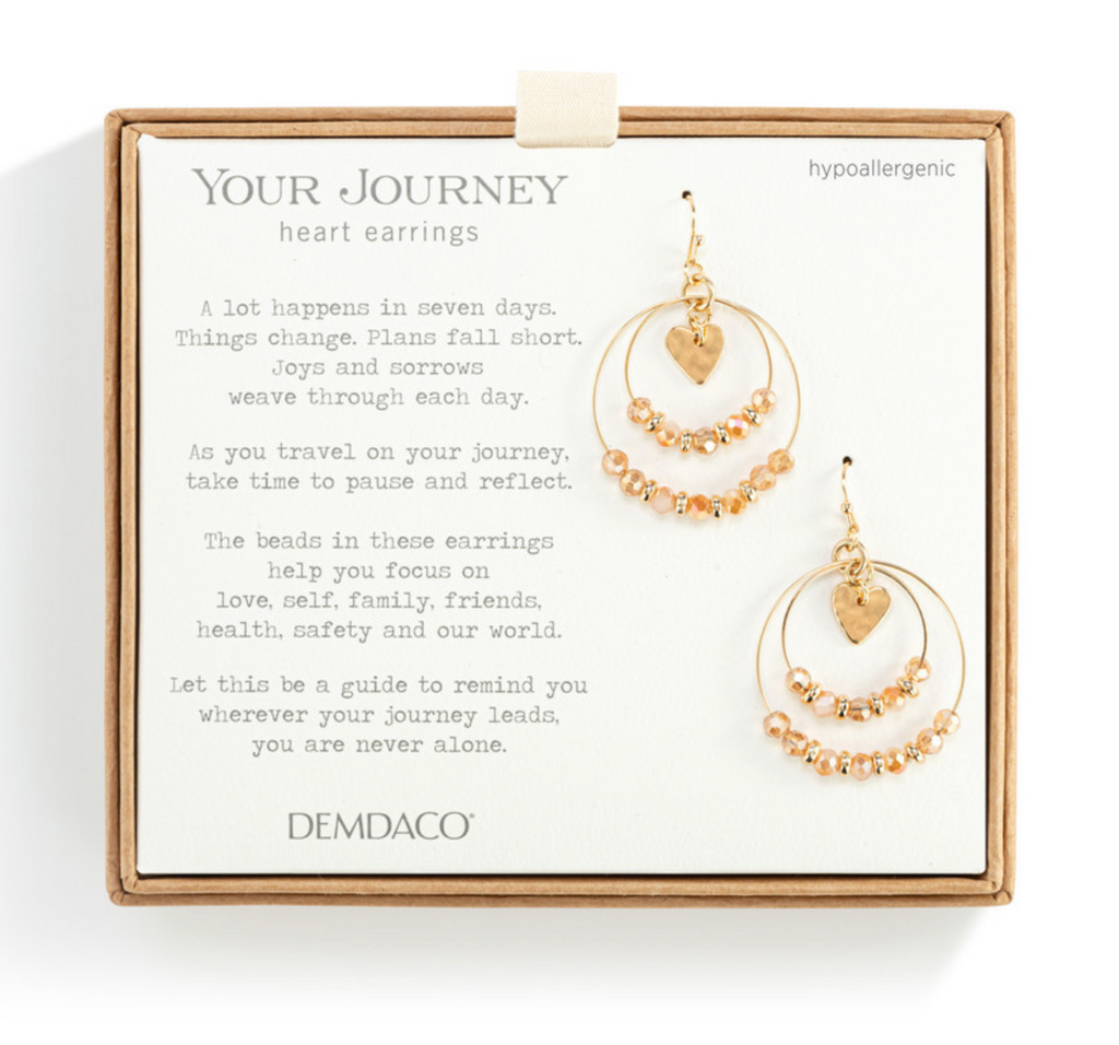 Beaded Love Earrings - Champagne