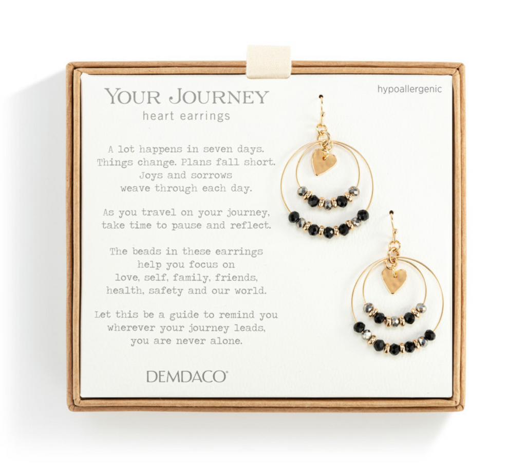 Beaded Love Earrings - Black