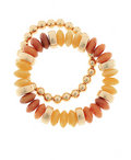 2 Row Color Rondelle Beads Bracelet