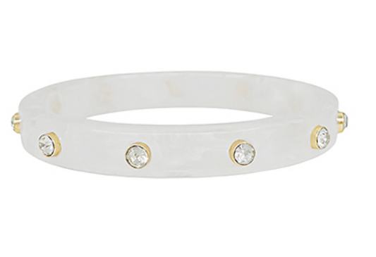 Crystal Station Acetate Bangle Bracelet