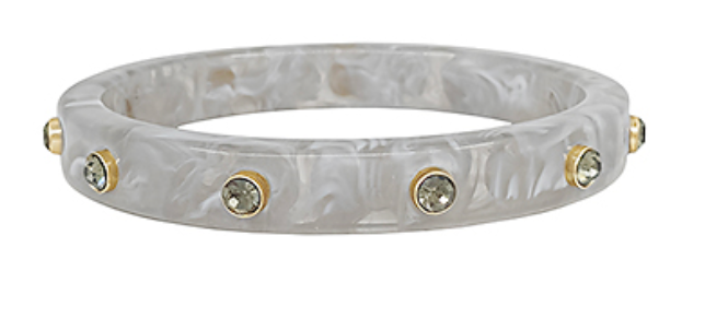 Crystal Station Acetate Bangle Bracelet