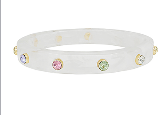 Crystal Station Acetate Bangle Bracelet