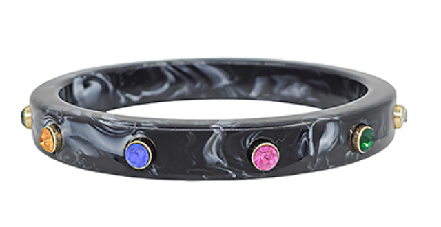 Crystal Station Acetate Bangle Bracelet