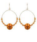 Sports Theme Bead Round Earrings