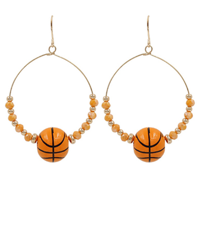 Sports Theme Bead Round Earrings