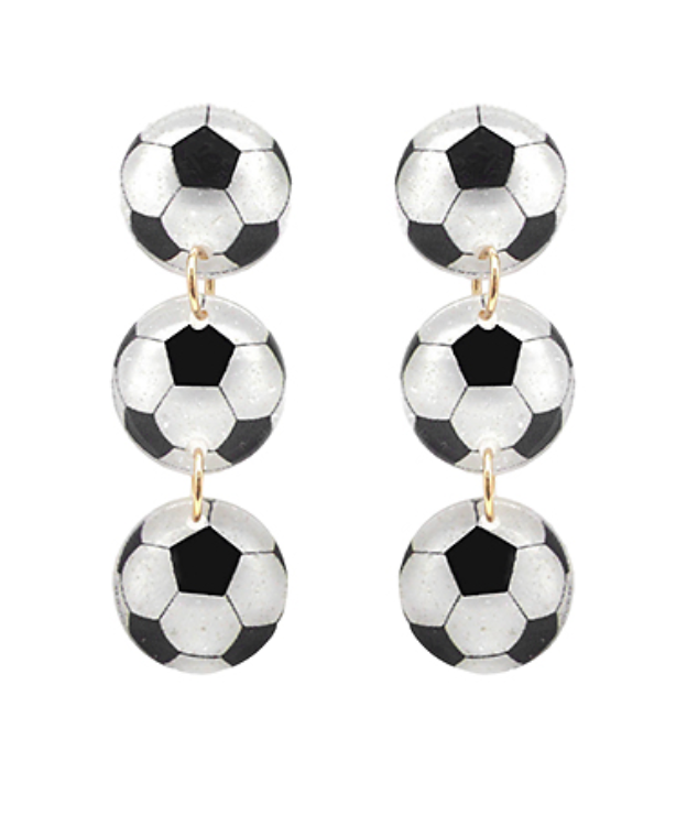 Linked 3 Sports Ball Drop Earrings