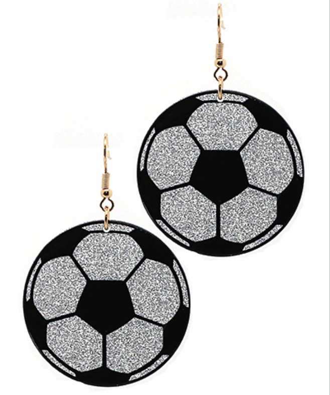 Glitter Sports Ball Drop Earrings