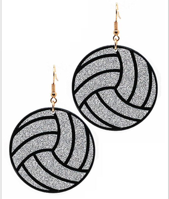 Glitter Sports Ball Drop Earrings