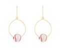 Dangle Sports Charm Hoop Earrings