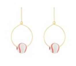 Dangle Sports Charm Hoop Earrings