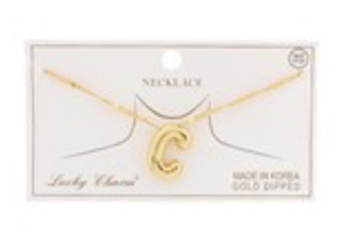 Gold Balloon Letter Initial Necklaces