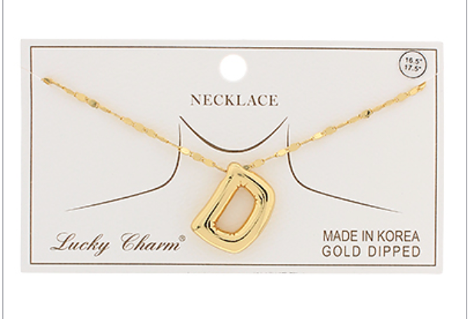 Gold Balloon Letter Initial Necklaces