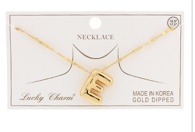 Gold Balloon Letter Initial Necklaces