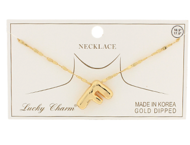 Gold Balloon Letter Initial Necklaces