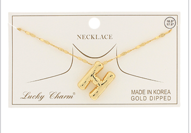 Gold Balloon Letter Initial Necklaces
