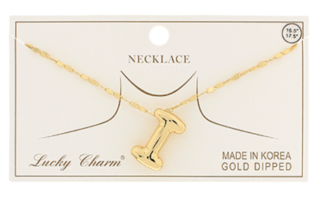 Gold Balloon Letter Initial Necklaces