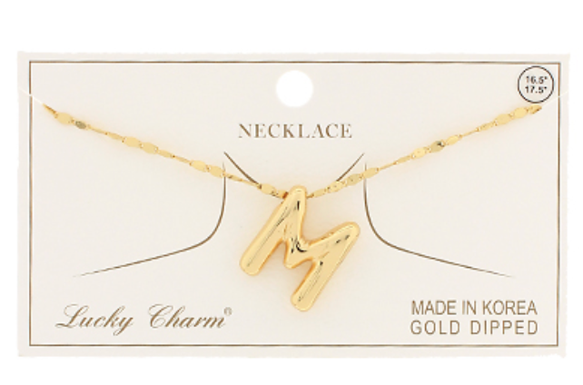 Gold Balloon Letter Initial Necklaces