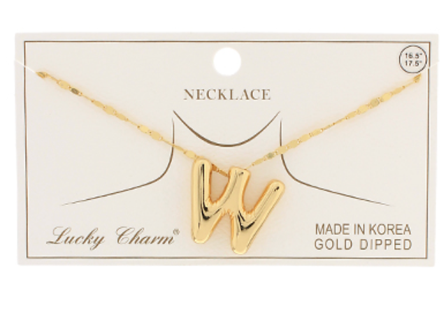 Gold Balloon Letter Initial Necklaces