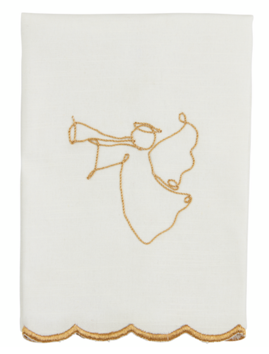 Gold Scalloped Christmas Towels