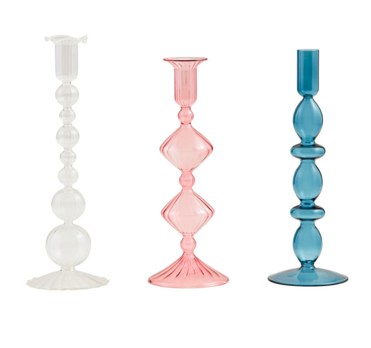 Tinted Glass Taper Candles