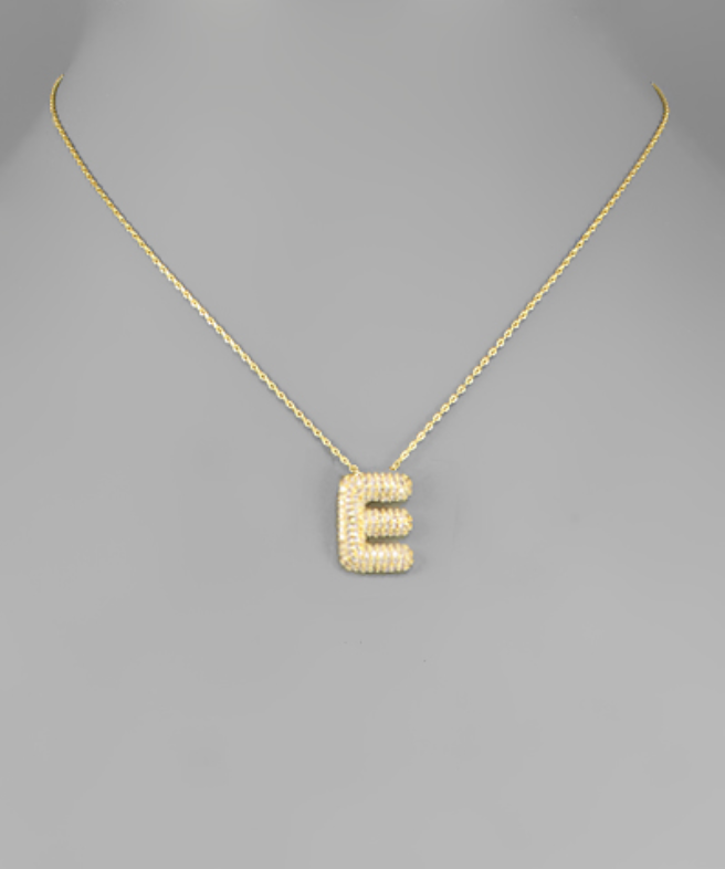 Gold Crystal Initial Necklaces
