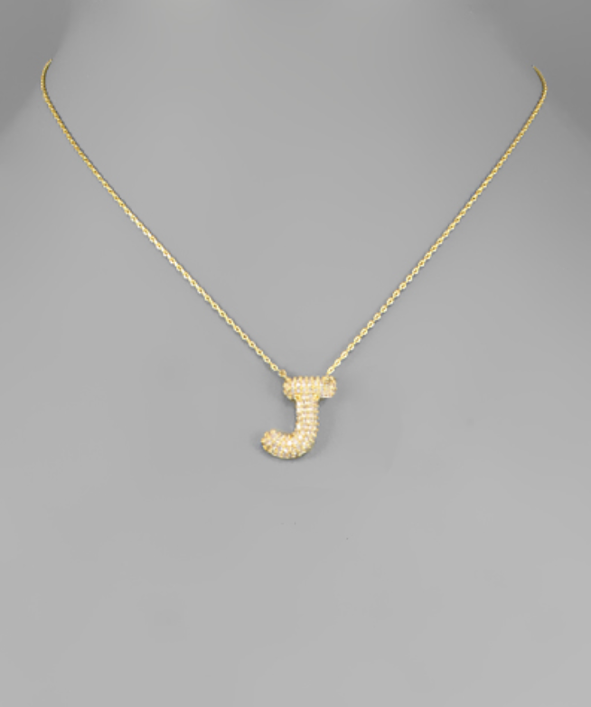 Gold Crystal Initial Necklaces