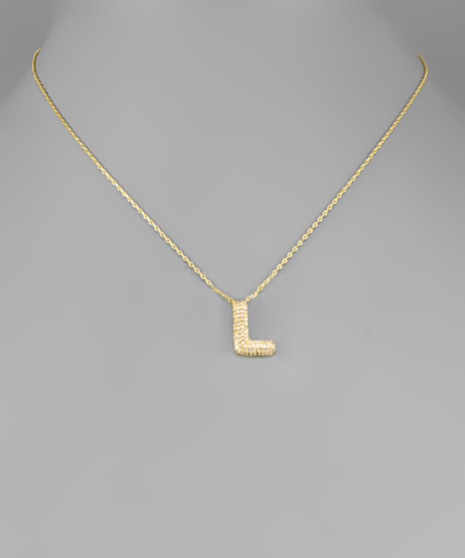 Gold Crystal Initial Necklaces