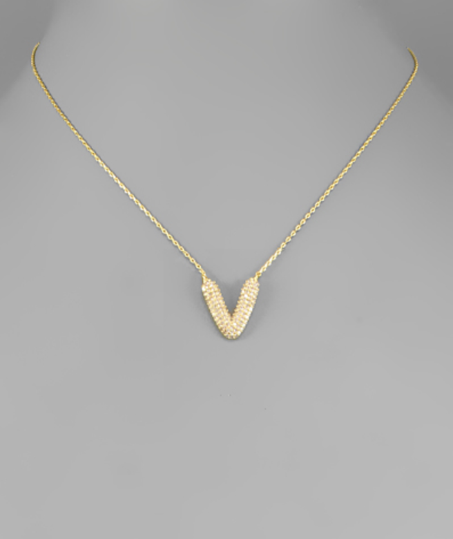 Gold Crystal Initial Necklaces