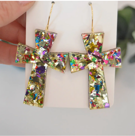 Germanic Cross Confetti Earrings