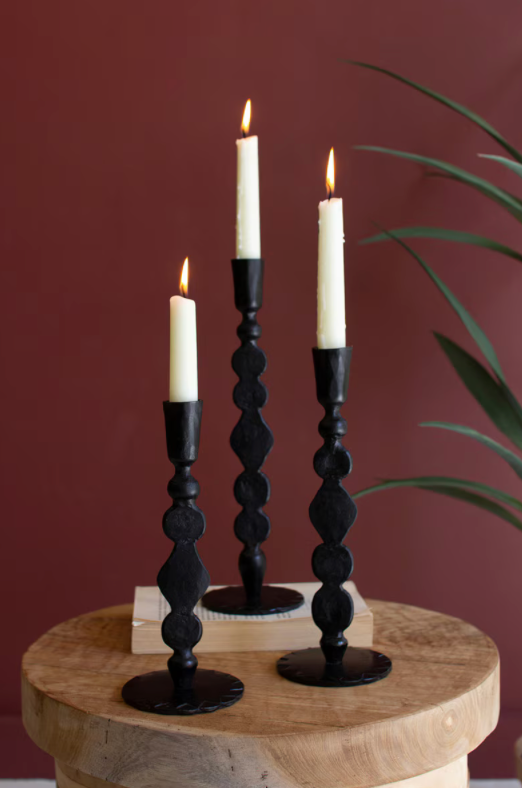 Forged Iron Waxed Black Taper Holders