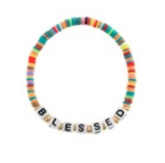 Rubber Beads & Quote Bracelet