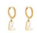 Western Boots Dangle Huggie Earrings