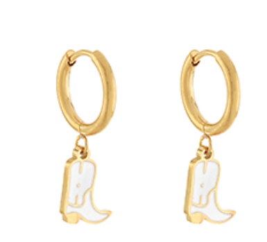 Western Boots Dangle Huggie Earrings