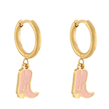 Western Boots Dangle Huggie Earrings