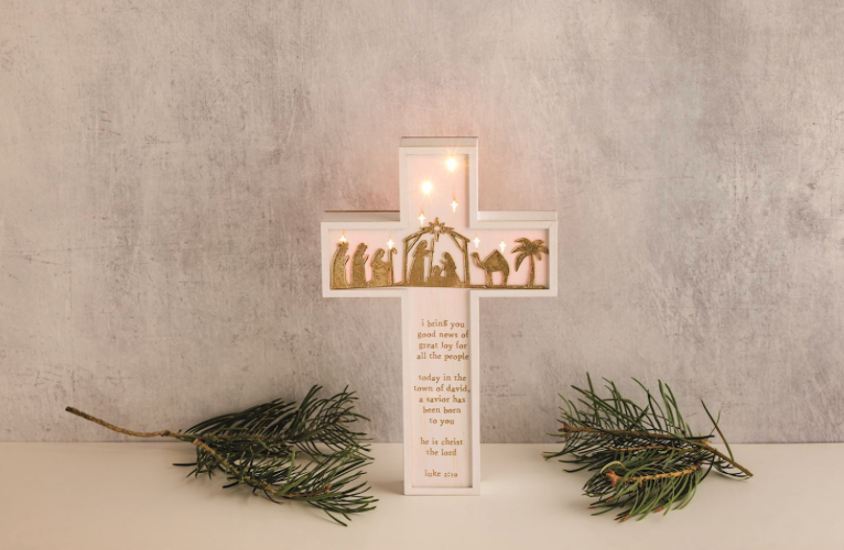 Light-Up Nativity Cross