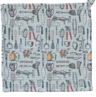 Kitchen Tools Pattern Waffle Weave Dish Cloth