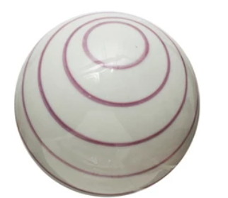 White & Purple Hand-Painted Stoneware Orbs