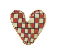 Hand-Painted Stoneware Heart Magnet