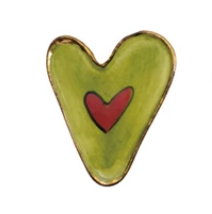 Hand-Painted Stoneware Heart Magnet