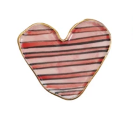 Hand-Painted Stoneware Heart Magnet